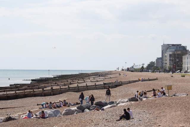The men were spotted on Worthing beach. Picture: Eddie Mitchell